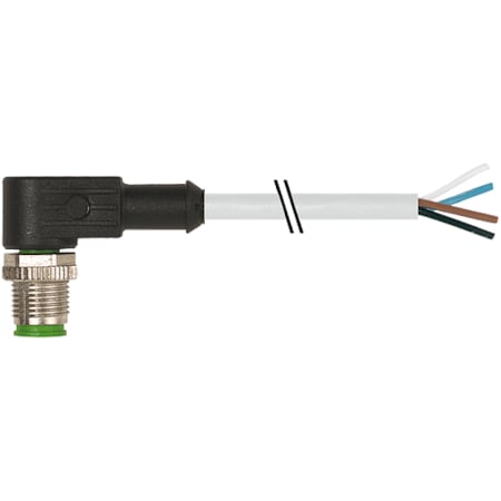 Murrelektronik M12 male 0 Degree / M12 female 90 Degree, TPE 4x18AWG ye UL/CSA, ITC/PLTC 2m 7000-12101-2340300